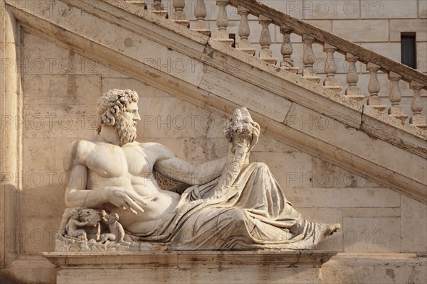 Statue of the Tiber River God on Capitol Square