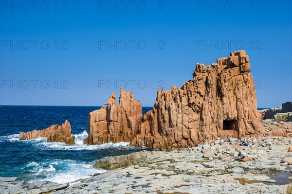 Rock formation on the beach of Rocce Rosse
