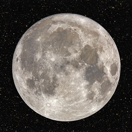 Full moon at night with starry sky