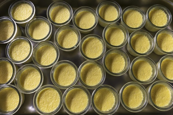 Dessert creme brulee in glasses