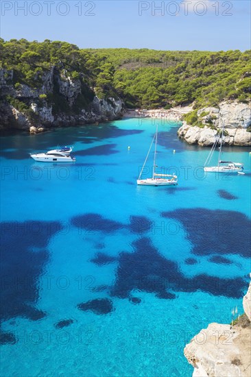 Sailboats at anchor