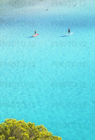 People paddleboarding