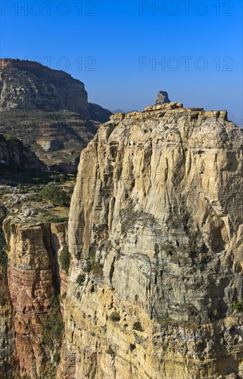 Rugged rock faces in the Gheralta Mountains