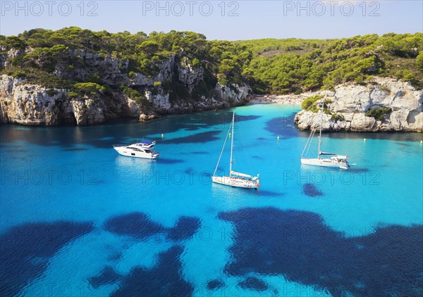 Sailboats at anchor