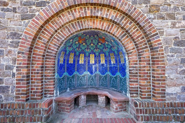 Mosaic niche with bench by Albin Muller