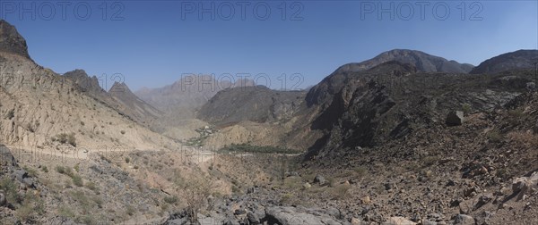 Djebel Akhdar Mountains with pass road