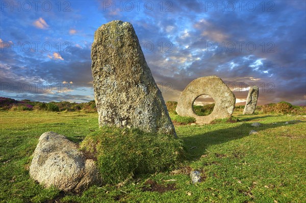 Men-an-Tol or Men an Toll known locally as the Crick Stone