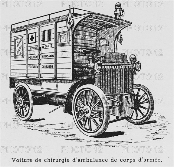 Military vehicles during the 1900 French military exercise