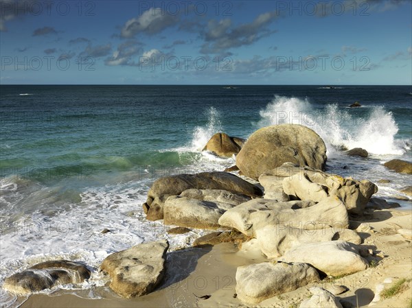 Breaking waves on the beach