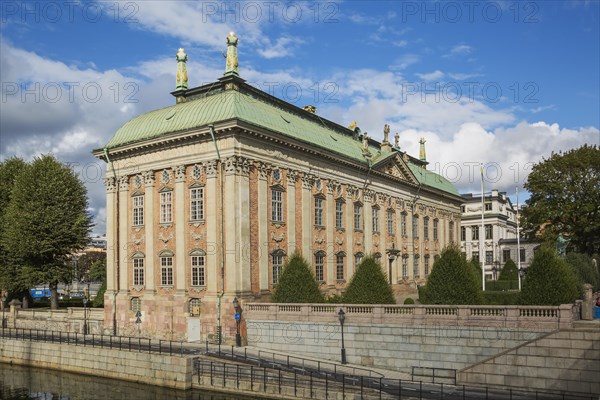 Water canal and Riddarhuset or House of Nobility building designed by Simon De la Vallee
