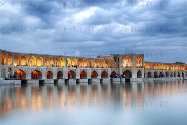 Illuminated Khaju Bridge