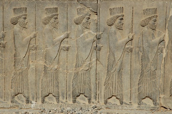 Relief at Apadana stairs, Persepolis