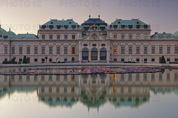 Belvedere Castle and fountain with reflection