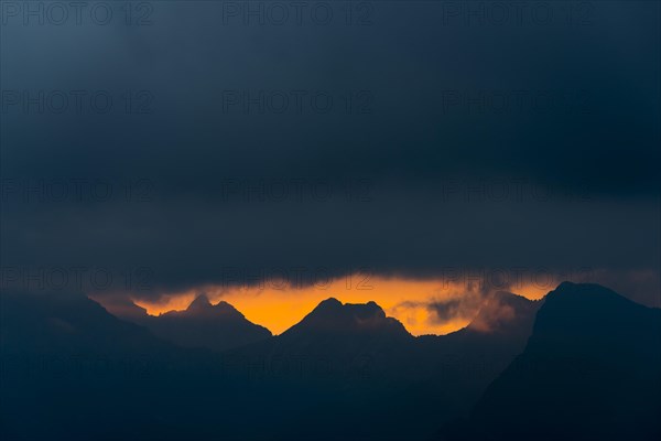 Dramatic clouds above Lechtal mountains