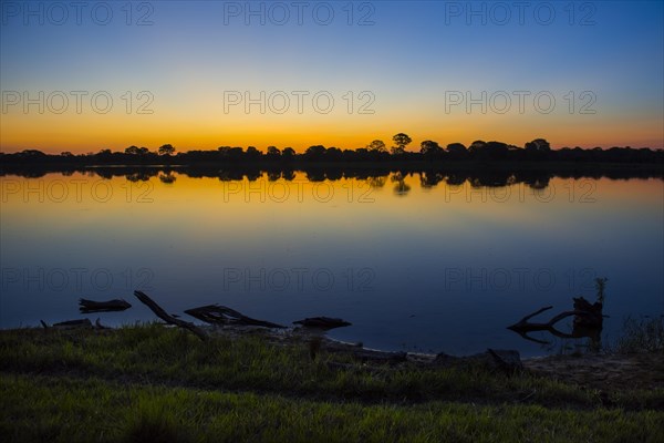 River landscape with Rio Negro at sunset