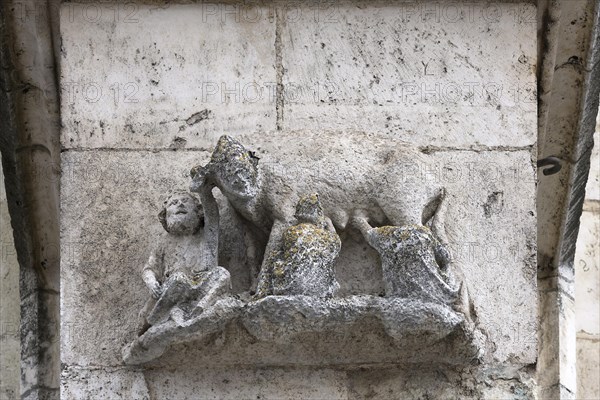 Judensau sculpture at St. Peter's Cathedral