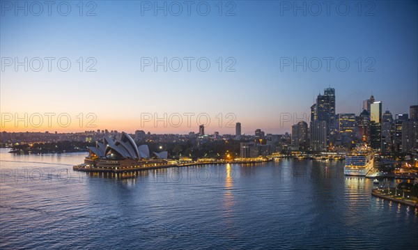 Circular Quay and The Rocks at dusk