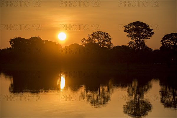 River landscape with Rio Negro at sunset