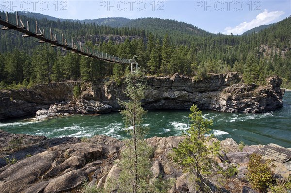 Suspension bridge over the Kootenay River near Libby