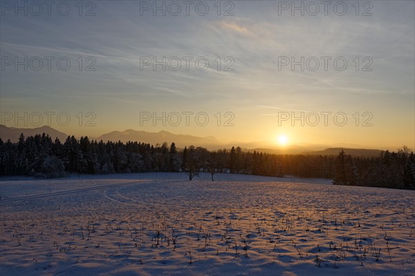 Sunset in winter