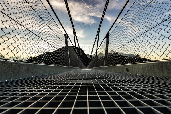 Suspension bridge Highline 179 with Tannheimer Bergen in the background