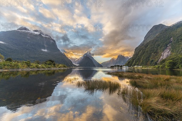 Mitre Peak reflecting in the water