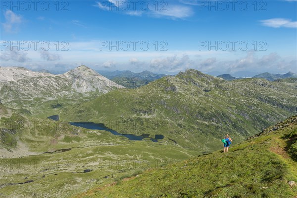 Hiker looking across a valley