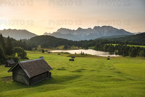 Meadow with small huts