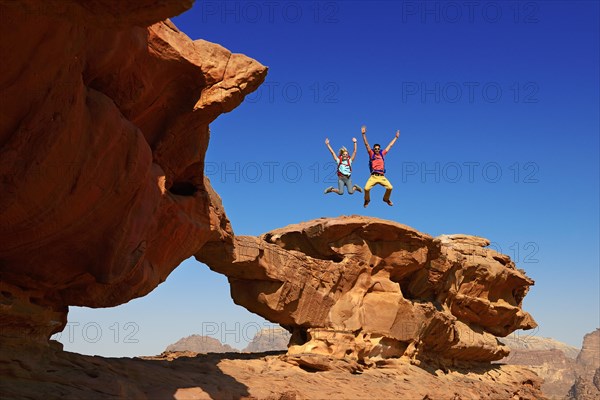 Couple hiking at Rock Arch
