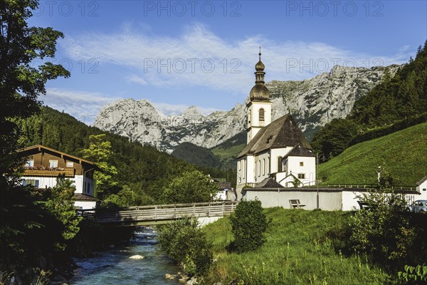 Parish church St. Sebastian with Ramsauer Ache