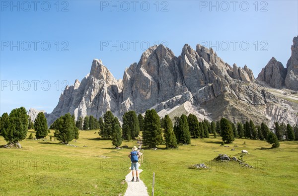 Hikers on the hiking trail near the Gschnagenhardt Alm