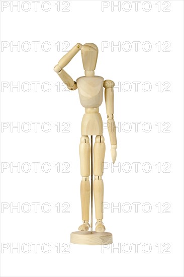 Wooden stickman looking into the distance