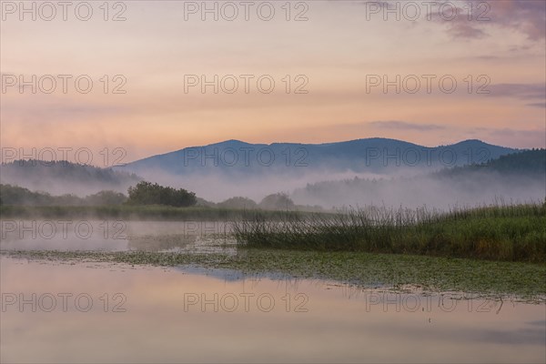 Sunrise at the lake Cerknica