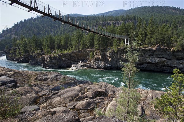 Suspension bridge over the Kootenay River near Libby
