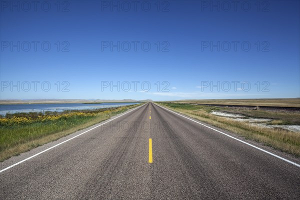 Empty straight road