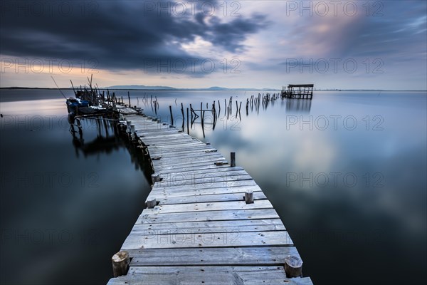 Landing stage in the calm sea