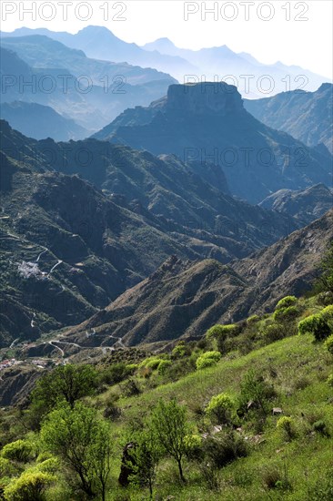 View on mountains from Roque Bentayga