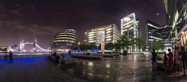 Shore promenade at night