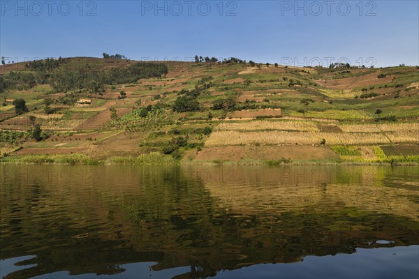 Hills reflecting on the water