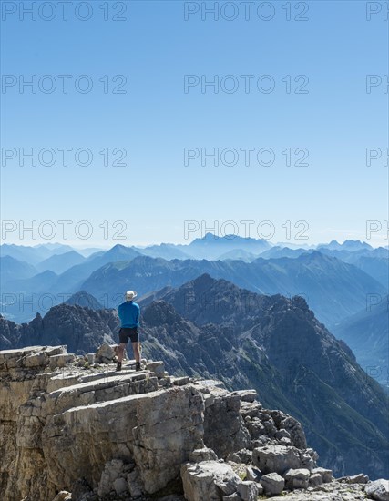 Hiker looking at landscape