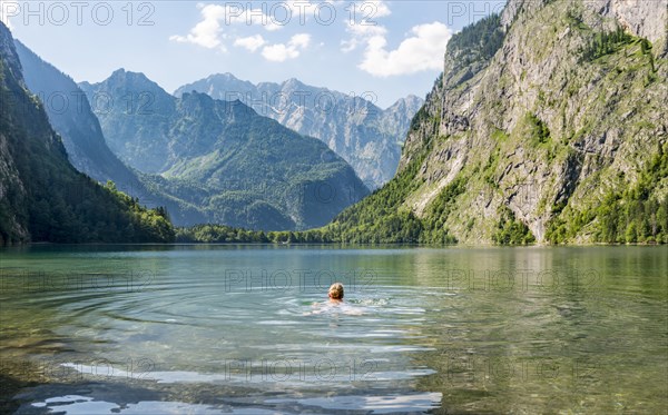 Frau bathing in the Obersee