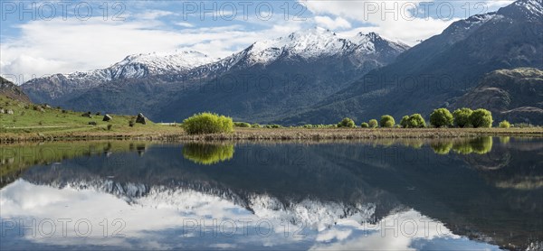 Mountain range reflected in a lake