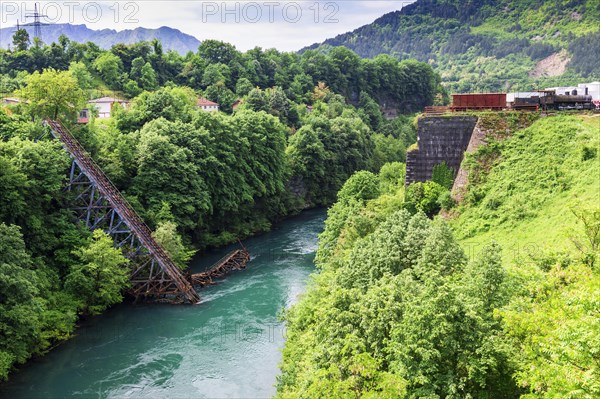 Replica of a railway bridge destroyed during the Neretva battle in 1943