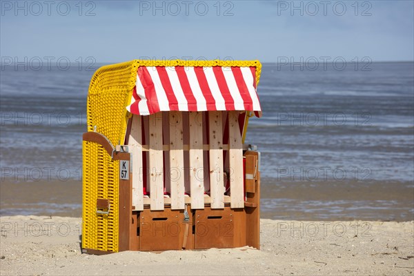 Empty beach chair