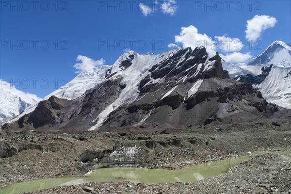 Engilchek Glacier and Khan Tengri Mountain