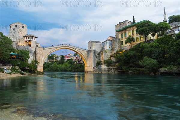Mostar Bridge over Neretva river