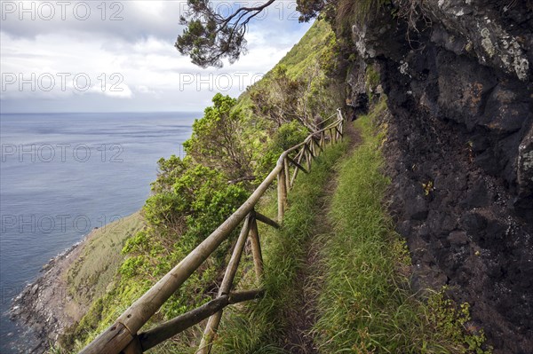 Hiking trail on the south coast near Faja de Lopo Vaz