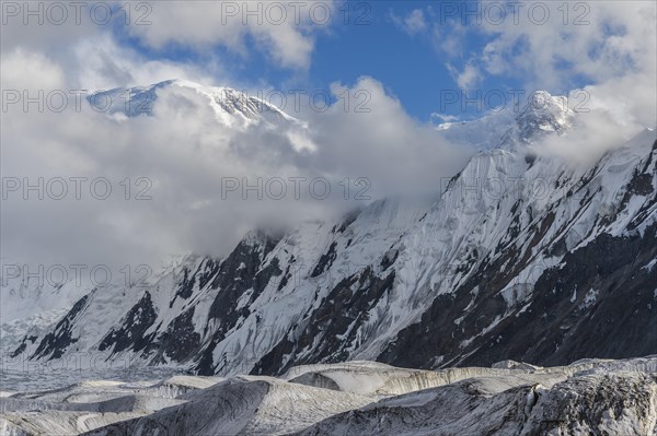Engilchek Glacier and Khan Tengri Mountain