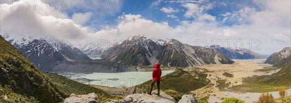 Hiker standing on rocks