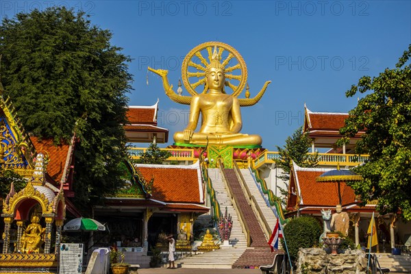 Big Buddha statue in temple in Ban Bo Phut